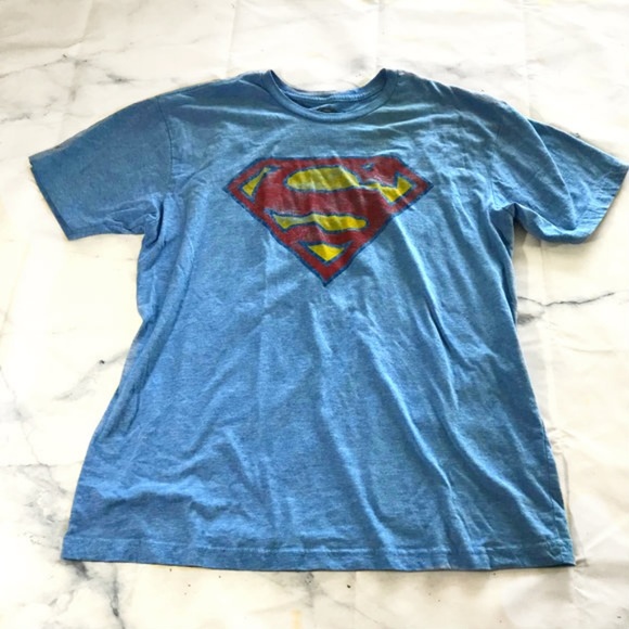 Superman Other - Superman Light Blue Weathered Tee Shirt